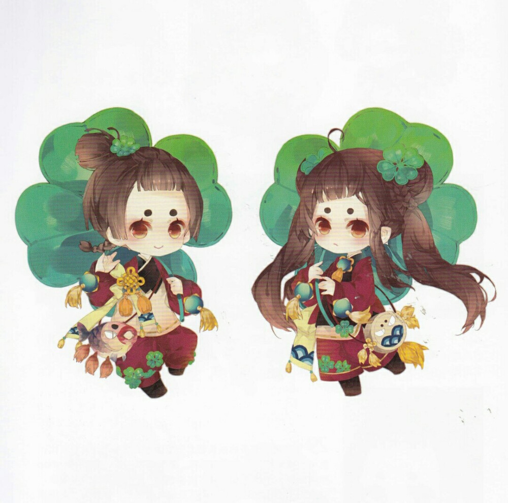 四叶草拟人苜蓿草―阿蛊插画集洛丽塔