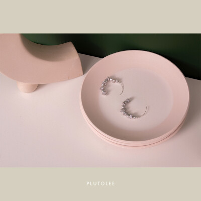 定制 PLUTOLEE 独立设计 2018 FW 异形串珠半圆纯银耳环