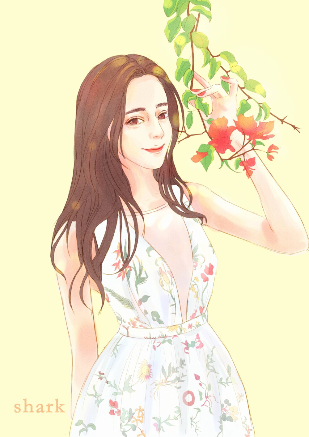 cr:shark奕森 迪丽热巴手绘动漫