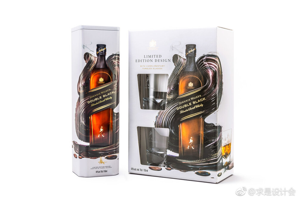 威士忌品牌Johnnie Walker限量版礼品包装设计。#求是爱设计#