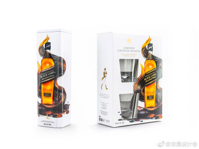 威士忌品牌Johnnie Walker限量版礼品包装设计。#求是爱设计#