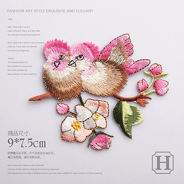 时尚可爱小鸟儿刺绣布贴儿童衣服diy补丁贴百搭修补破洞贴布背胶