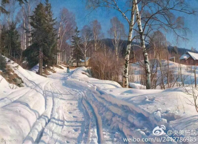 丹麦画家蒙森德（Peder Mork Monsted 1859-1941），以画风景画而著名，他是一个浪漫主义者，以描绘壮丽的景观和古迹方面见长的艺术家，对细节和色彩把握深有研究。
