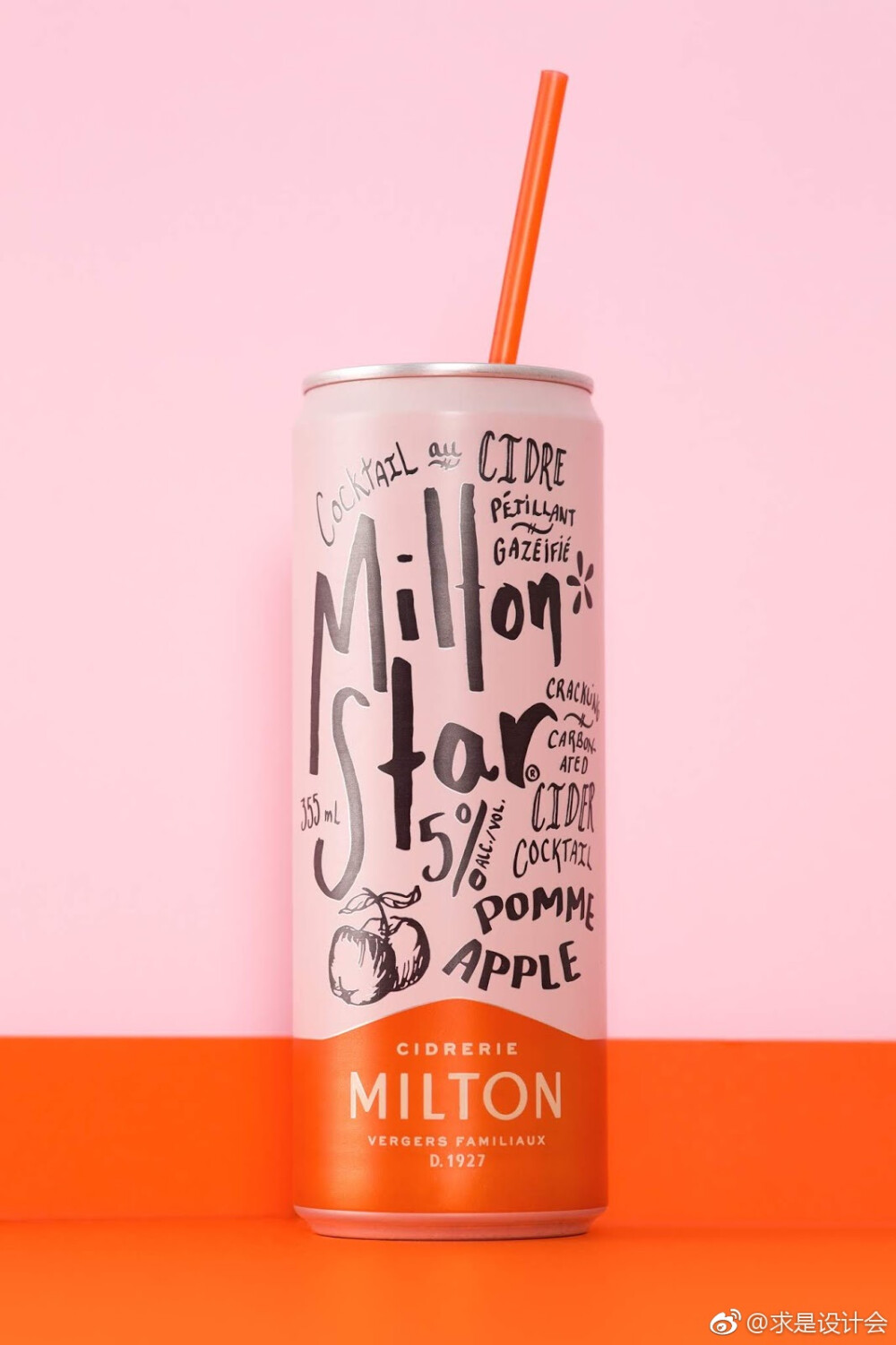 Milton Star罐装苹果酒包装设计。#求是爱设计#