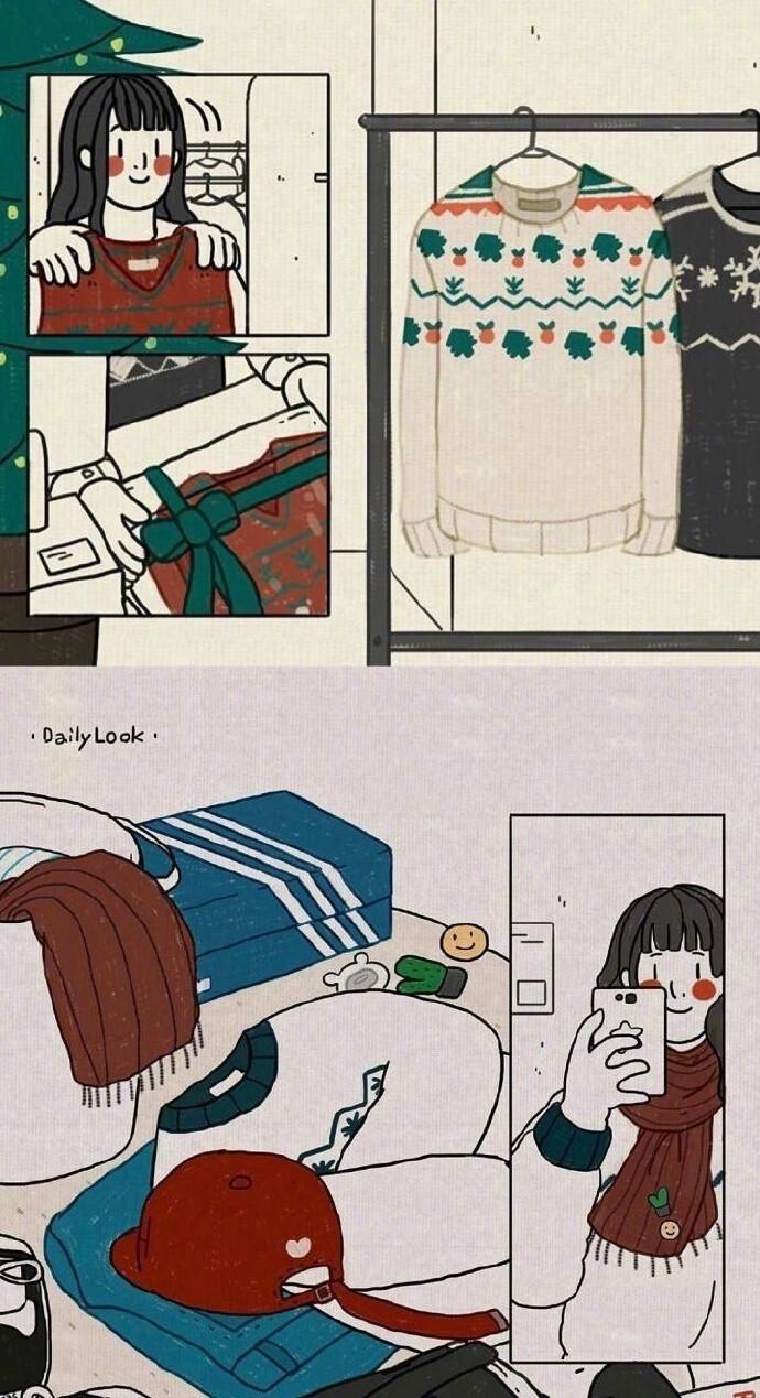 韩国插画师笔下小女生的日常