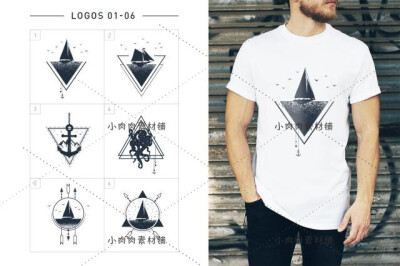 登山爬山户外山脉logo图标T恤纪念品印刷图案AI矢量设计素材ai380
