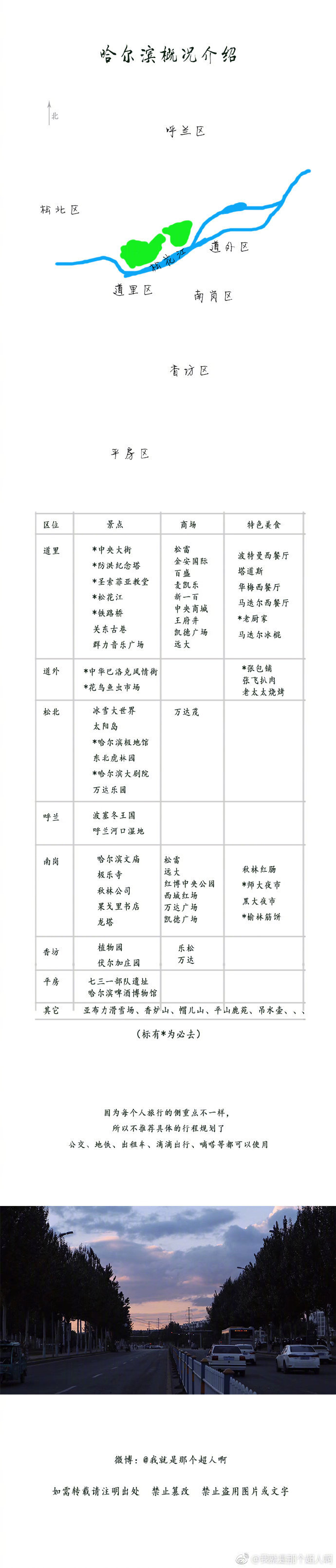 作为一个哈尔滨土著居民，赶在冬日来临前写出了超强、超全面、史无前例的哈尔滨旅行攻略✈︎✈︎✈︎来呀！来哈尔滨看雪呀感谢分享：我就是那个超人啊