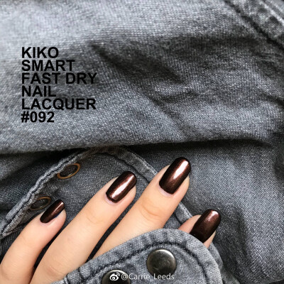 超酷的深棕色 纯色美甲 kiko