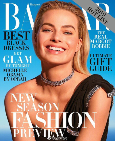 时尚明星#Margot Robbie# &amp;《HarpersBazaar》封面，喜欢这种大气的美！