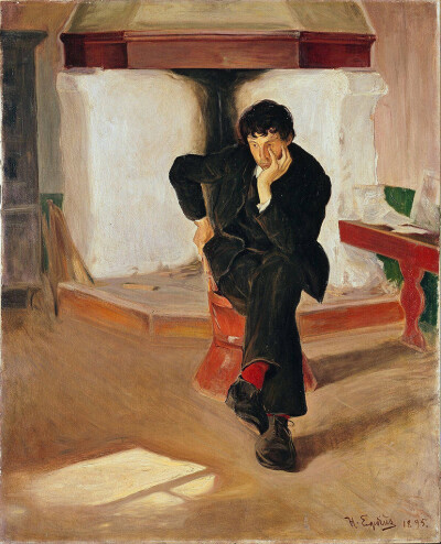 Halfdan Egedius (Norwegian 1877-1899), The Dreamer (Portrait of the Painter Torleiv Stadskleiv)