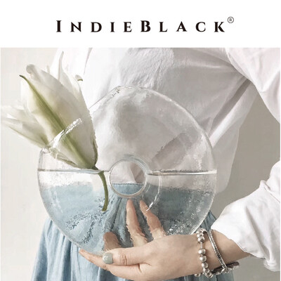 INDIE BLACK『 黑脸的黑店 』 手工定制 玻璃花瓶 艺术文艺范