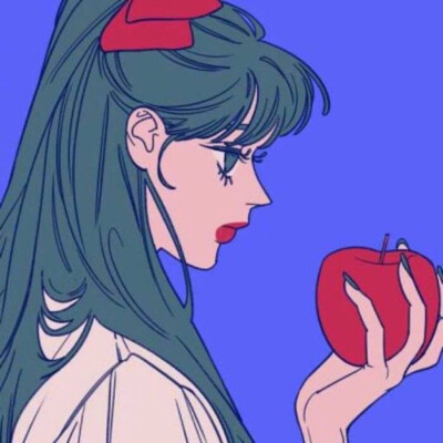动漫女生头像 搞怪 纯色 苹果