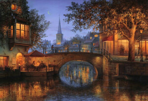 《城市的夜》俄罗斯画家Evgeny lushpin
觉得很适合作电脑壁纸