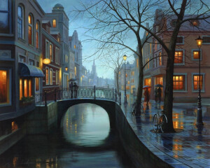 《城市的夜》俄罗斯画家Evgeny lushpin
觉得很适合作电脑壁纸