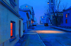 《城市的夜》俄罗斯画家Evgeny lushpin
感觉很适合作电脑壁纸