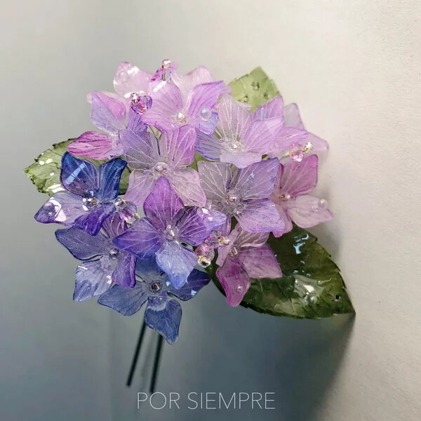 【POR SIEMPRE】[classic accessories] 限定－紫阳花簪（彩）