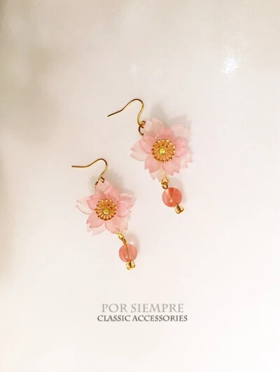 【POR SIEMPRE】[classic accessories] 纯手工－奈良八重樱耳环