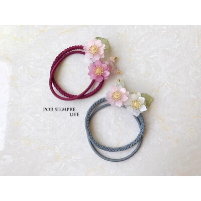 【POR SIEMPRE】[classic accessories] 纹理-山茶花发绳手环两用