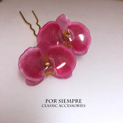 【POR SIEMPRE】[classic accessories] 蝴蝶兰发簪（粉紫色）