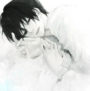 动漫男生头像 二次元 黑白 文艺简约