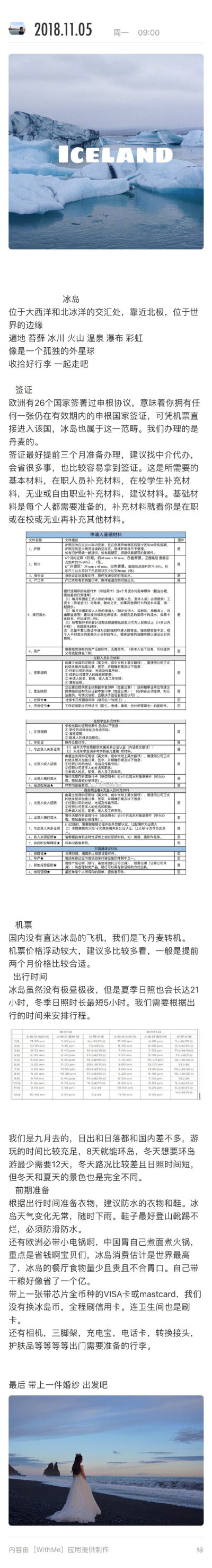 游记 | 冰岛带着婚纱 和恋爱七年的他 自驾环冰岛游记签证 机票 租车 酒店 干货满满[给你小心心]#旅行灵感季# #冰岛旅行# 感谢分享：绿旅鹿