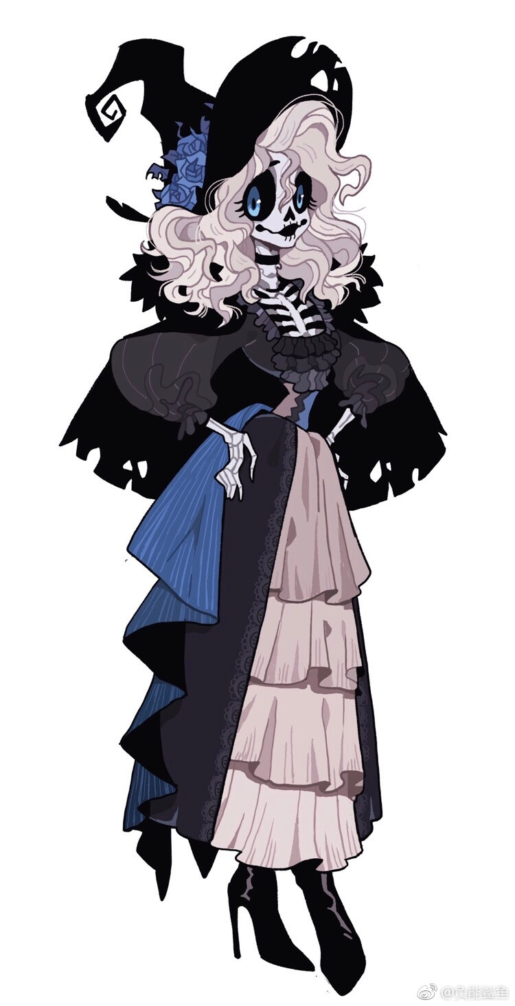 半成品人设黑白线稿插画