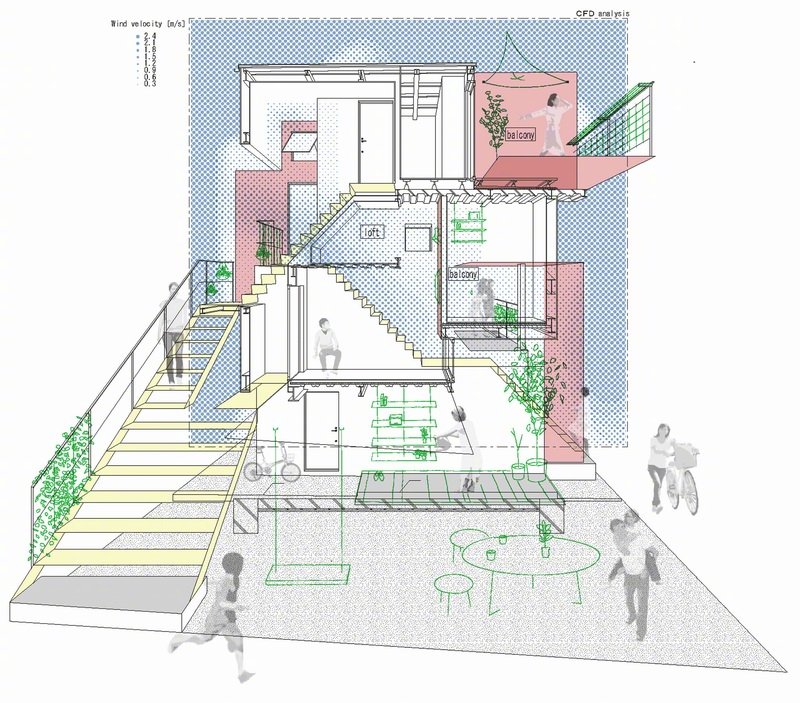 位于日本埼玉县的集合住宅【Corner Grain】，由设计师 Eureka ， Maru Architecture 合作完成 | hwww.eurk.jp | maruarchi.com