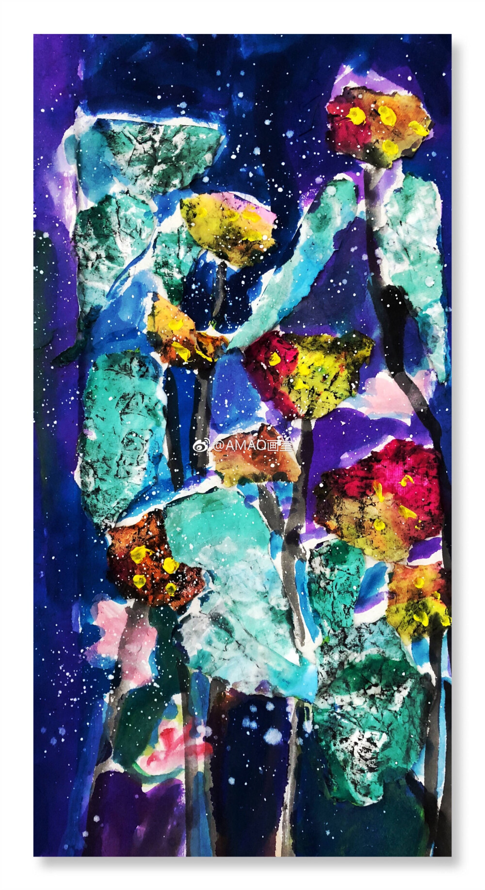 绚丽荷塘彩墨创意