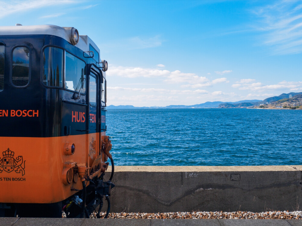 千綿駅から見た海（大村灣）