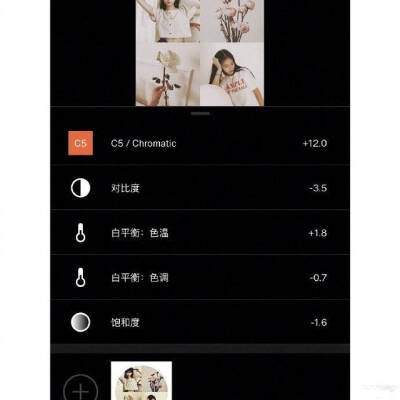 私藏很久的ins风vsco百搭滤镜~
拍完照片肯定是要p图的
所以今天给大家分享滤镜啦哈哈哈~
1.
G1+12
对比度−2.1
色温−4.3
色调−1.1
锐化＋3
高光色调（绿）+1.4
阴影色调（绿）+3.7
2.
c5+12
对比度−3…