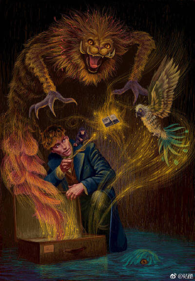 #站酷原创作品推荐# 分享一副超有感的纽特和#神奇动物# ，来自中国的神兽驺吾表情亮了。@FEI童鞋 （分享自站酷网 站酷ID：feii ）
站酷传送：http://t.cn/E28M5Yr ​​​