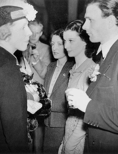 Vivien and Laurence Olivier at a reception party for the Old Vic’s production of Hamlet at Elsinore, Denmark, 1937. 