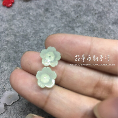 定制 原创手作古装耳坠仿珍珠多色琉璃花朵耳钉耳环女饰日常首饰凑包邮