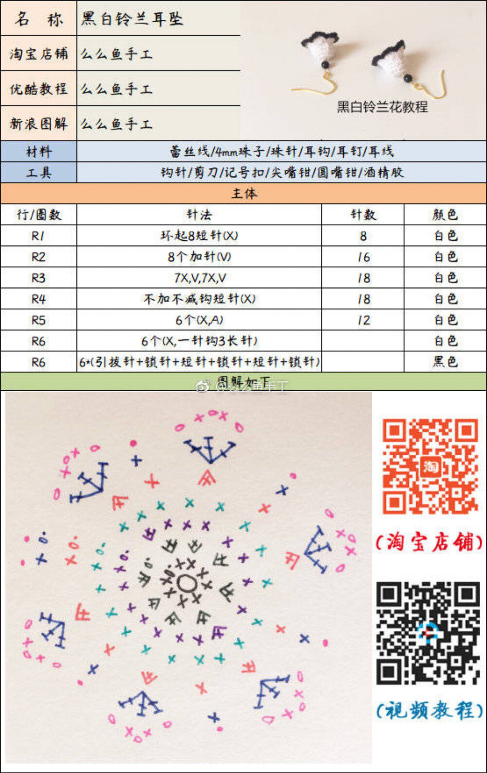 钩针铃兰耳坠