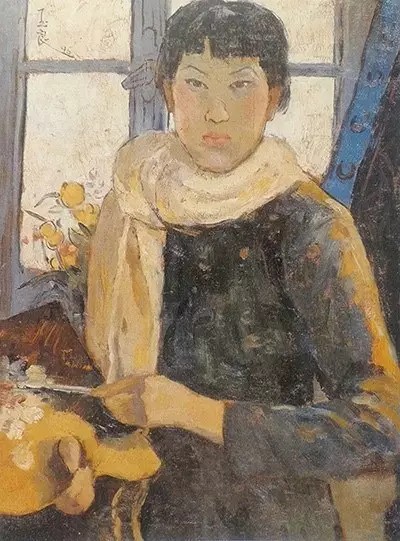 潘玉良 《自画像》  布面油画 33.5cm×25.5cm 1946年