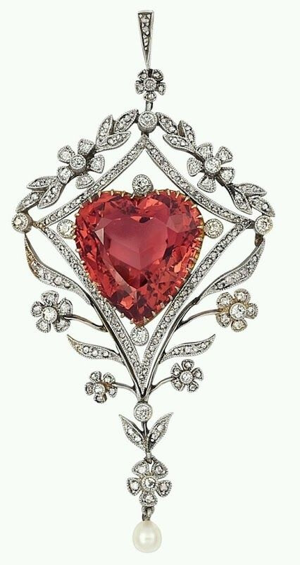 欧洲古董心形切割宝石珠宝 