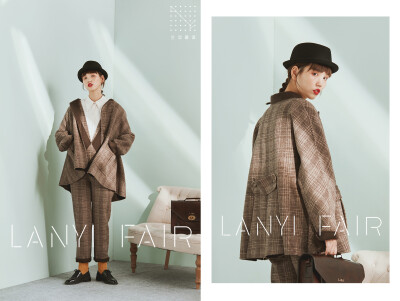 兰奕屋语LANYI FAIR, OVERSIZE格子西服外套，双面羊毛呢，全手缝。很休闲的一款，宽松随意，可以搭配T和牛仔裤，穿出帅气的感觉。 服装设计：兰奕