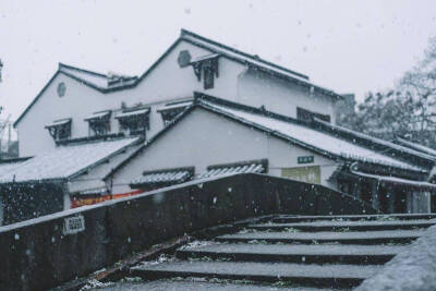 青砖黛瓦 为雪白头