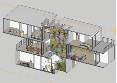 大三上建筑设计课程作业；宁波鄞州山地民宿设计二草