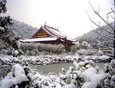 深山古寺雪纷纷早安