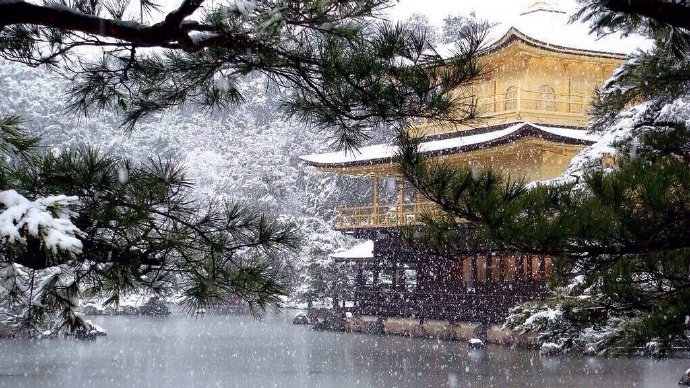 深山古寺雪纷纷早安