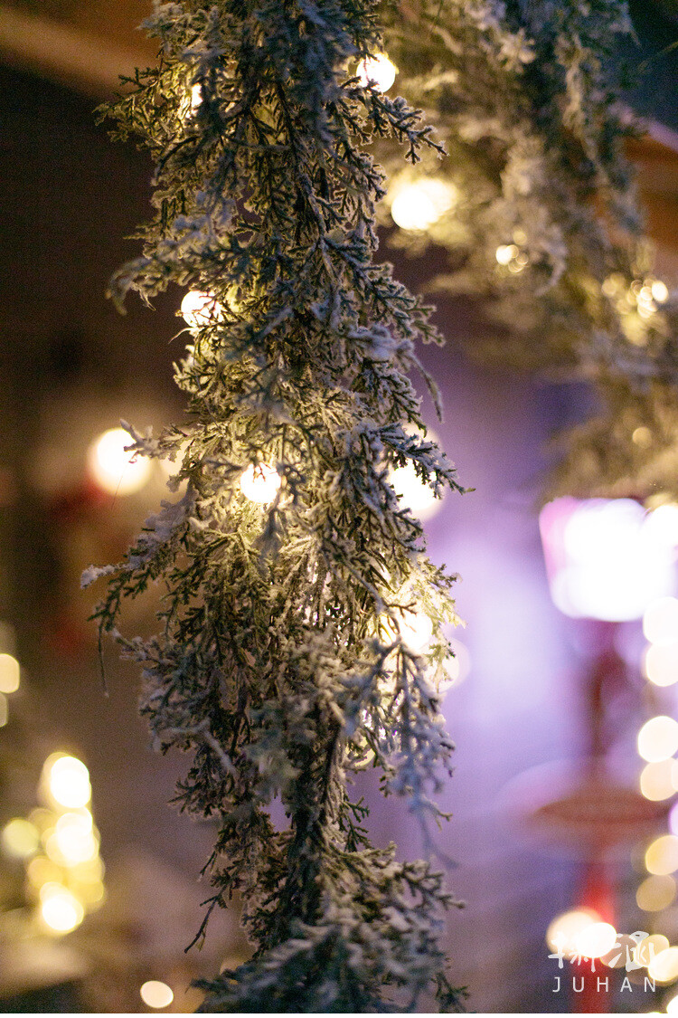 【掬涵】圣诞花艺装饰雪松带 仿真花绿植松针桌面挂饰欧式