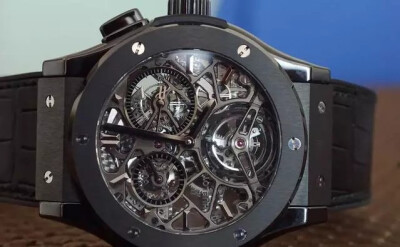 宇舶表(HUBLOT)珍稀腕表鉴赏——“Classic Fusion”系列陀飞轮镂空全黑腕表鉴赏
