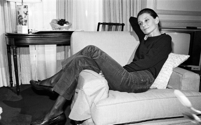 Audrey Hepburn photographed by Arthur Sidey in London for a UNICEF conference, March 28, 1988. 