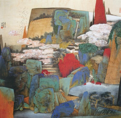 青绿——恩进老师作品欣赏