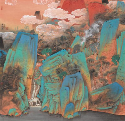 青绿——恩进老师作品欣赏