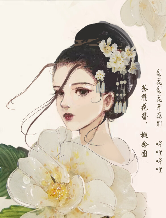 b站梨花梨花开离别的热缩作品