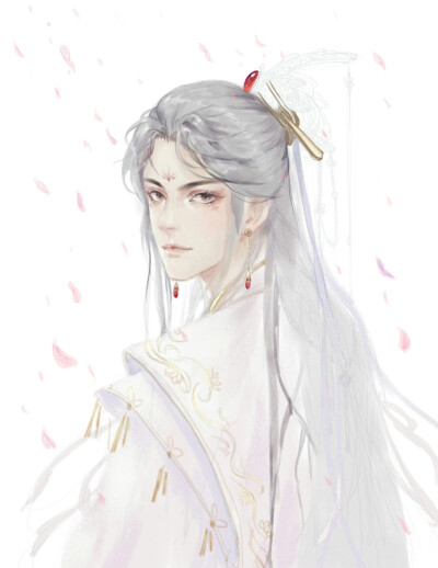 #天官赐福# 太子悦神.谢怜 绘师：糖六藏