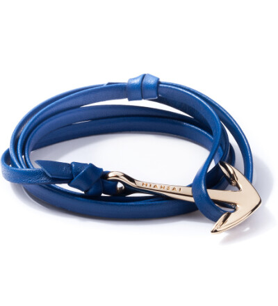 Anchor Leather Bracelet镀金船锚手链