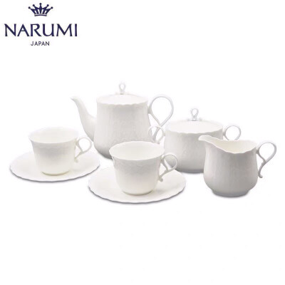 日本NARUMI鸣海silky white双人茶/咖啡杯碟套装骨瓷9072-21633